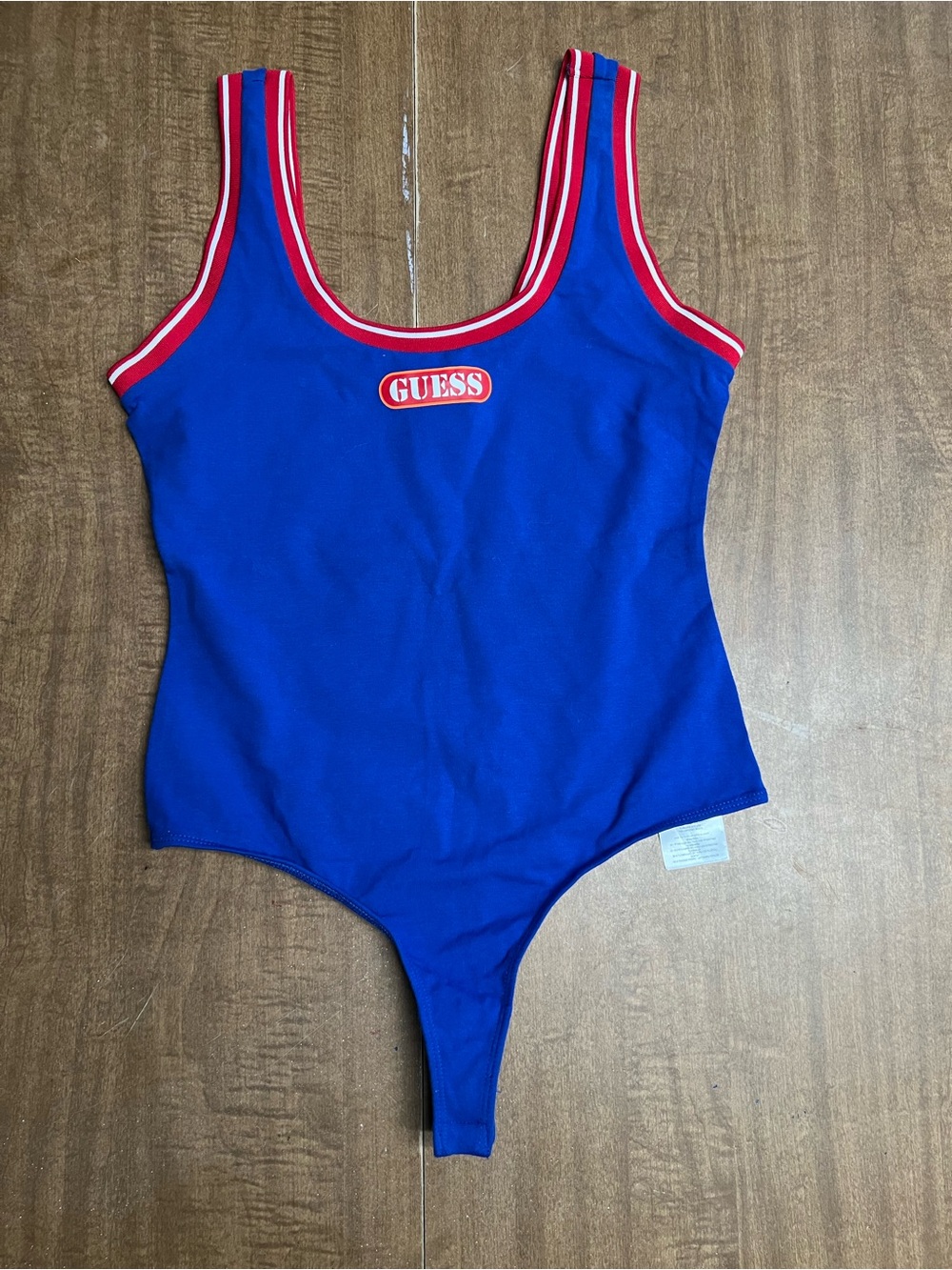 GUESS Royal Blue One-Piece bodysuit with Red Trim